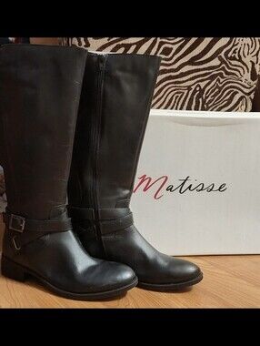 Matisse Destry Knee High Zip Boots Leather Riding Equestrian Women's 9
